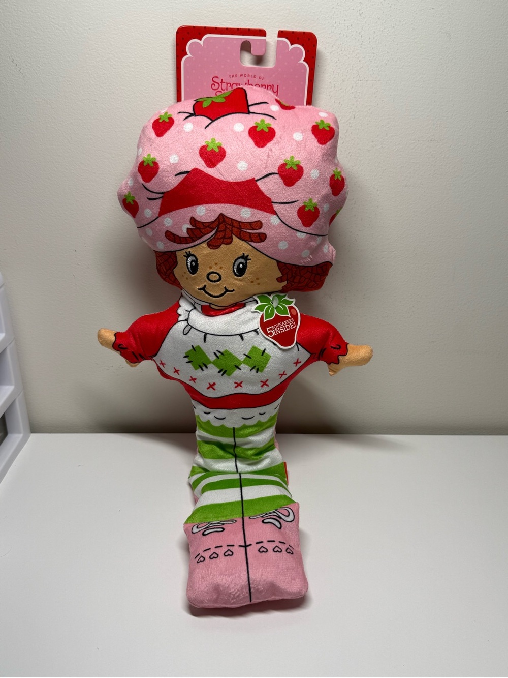 Strawberry Shortcake 18 inch Plush Dog Toy Squeakers
